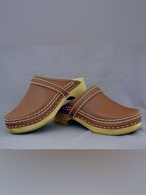 SIMPSON "Artisan" Dutch Made Leather & Wood Clog